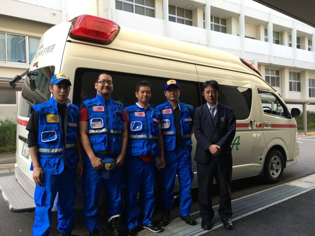 大分縣一間醫院緊急醫療隊，地震發生後前往熊本幫手安頓孕婦及提供基本包紮。