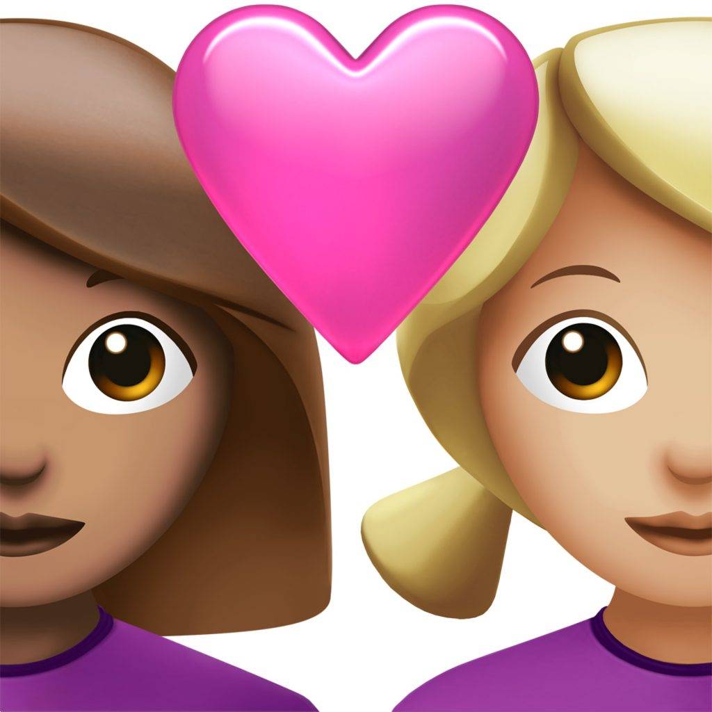 新Emoji Couple with heart — woman and woman