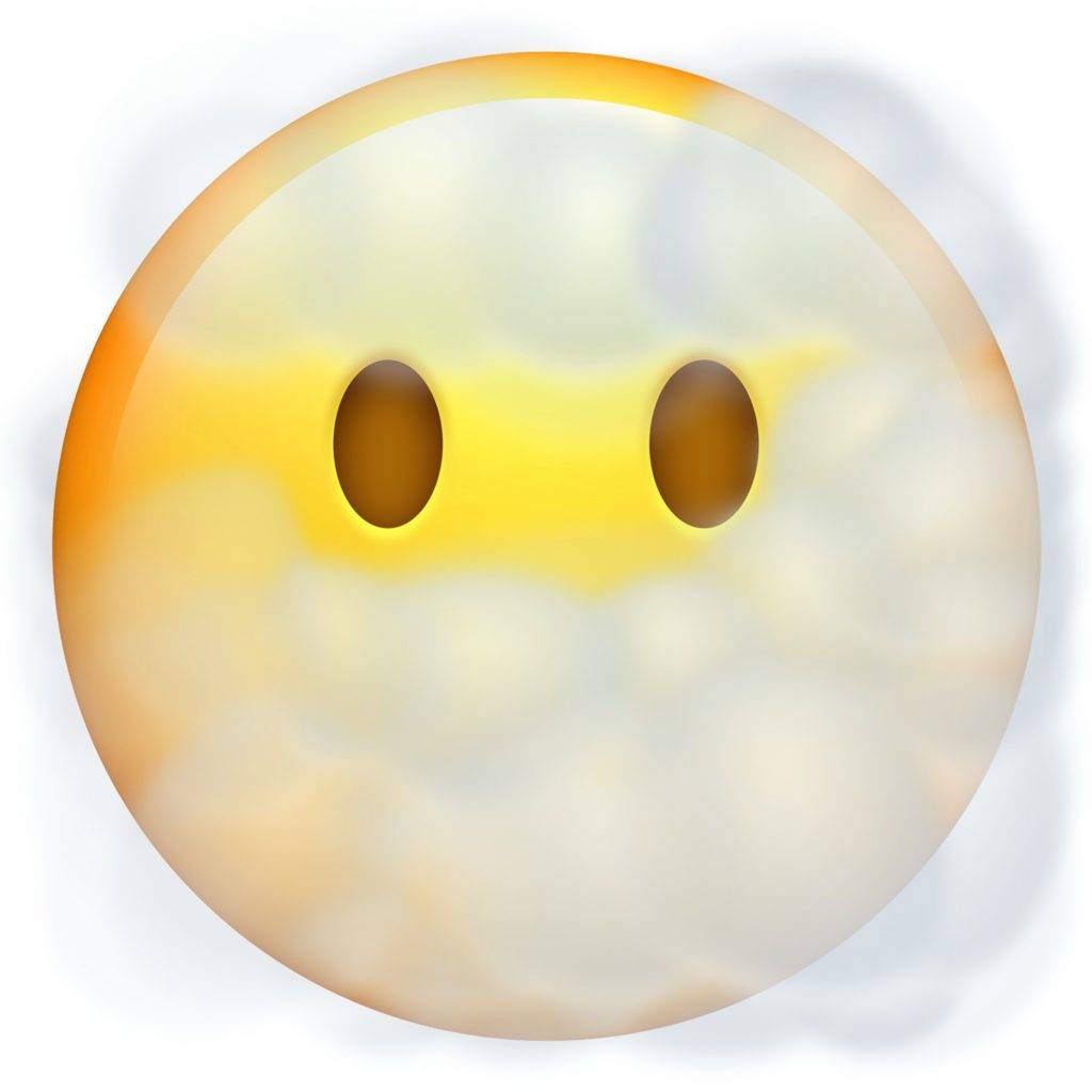 新Emoji Face in some kind of cloud 被煙遮着的人面