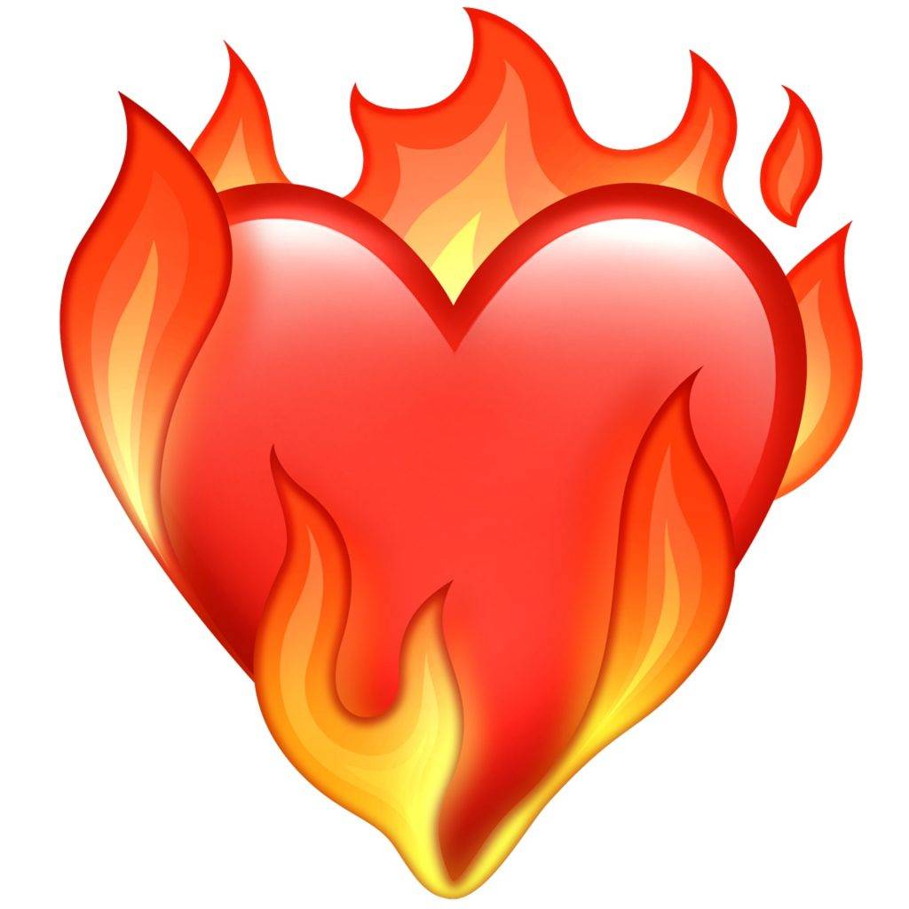 新Emoji Heart on fire 燃燒的心