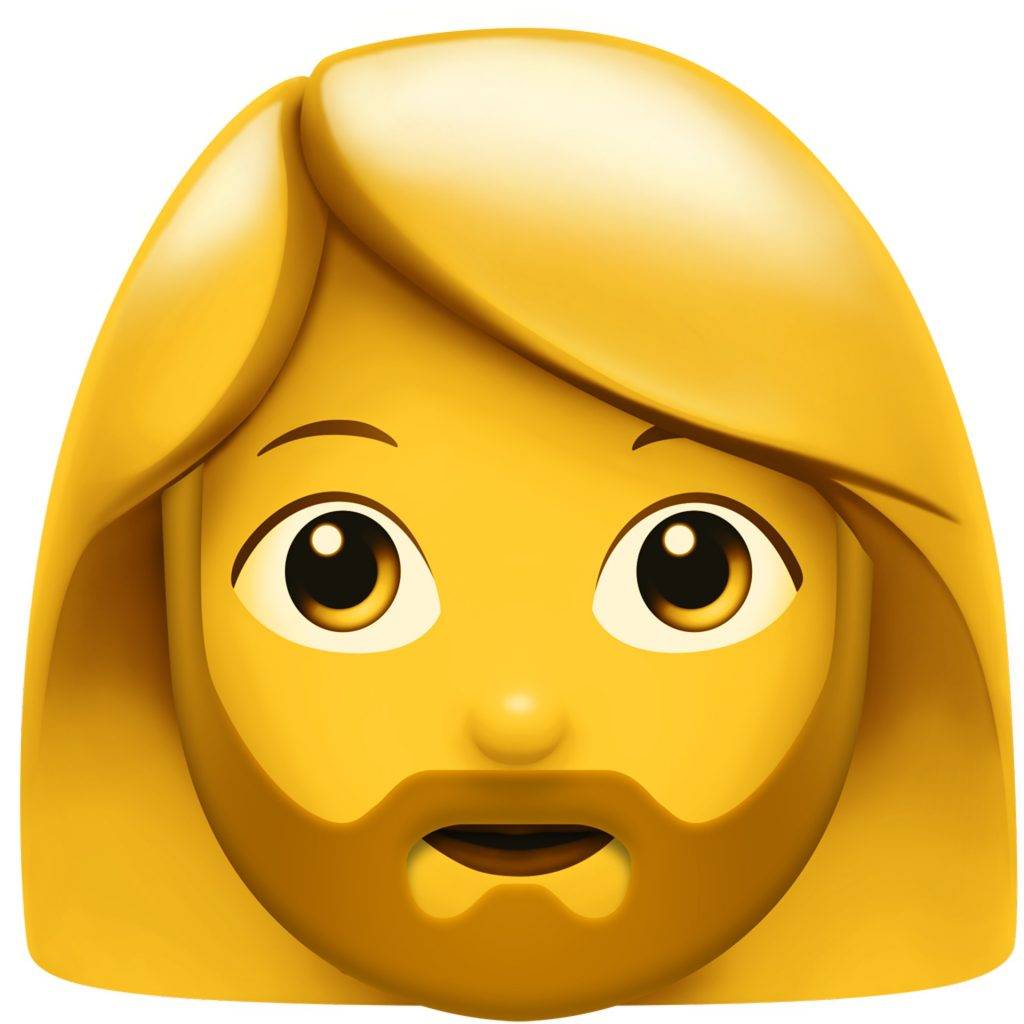 新Emoji Woman with beard 鬍鬚女