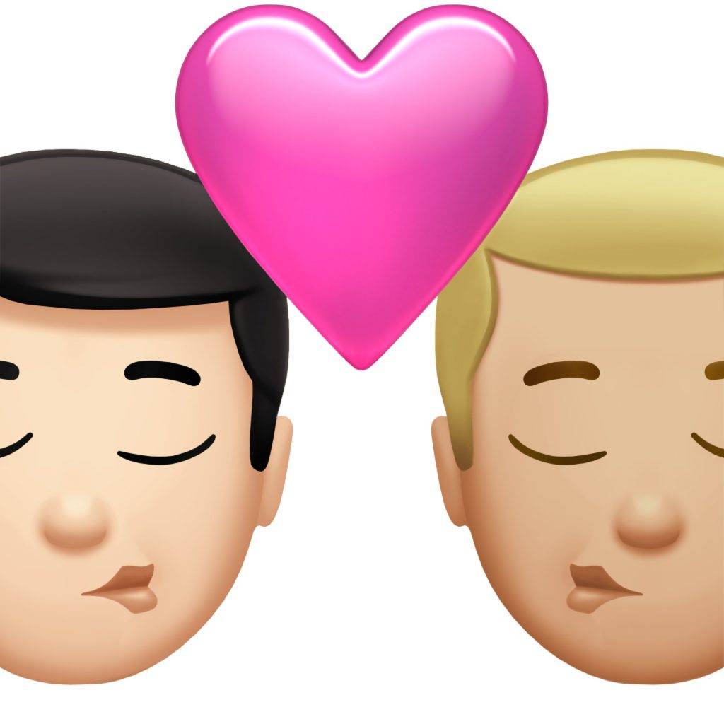 新Emoji Couple kissing — man and man