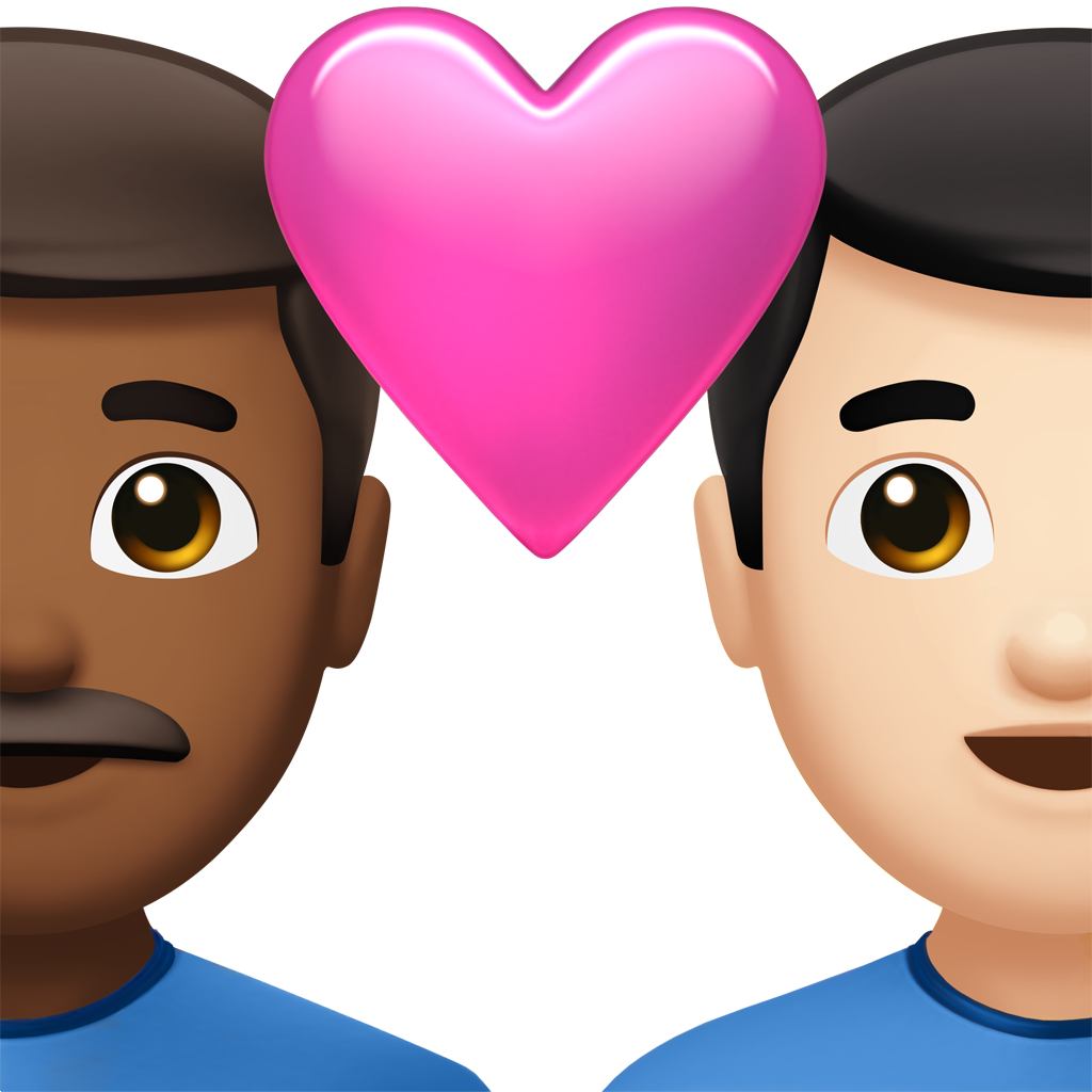 新Emoji Couple with heart — man and man