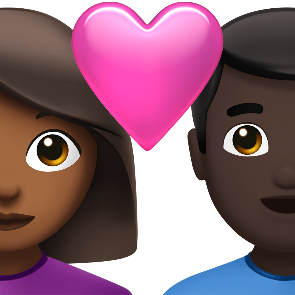 新Emoji Couple with heart — woman and man