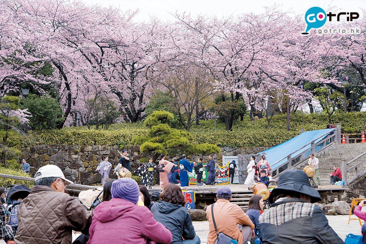 東京櫻花 加上公園裏有眾多兒童遊樂設施，因此可以看到浪漫櫻花樹下舉家歡樂的幸福畫面喔！