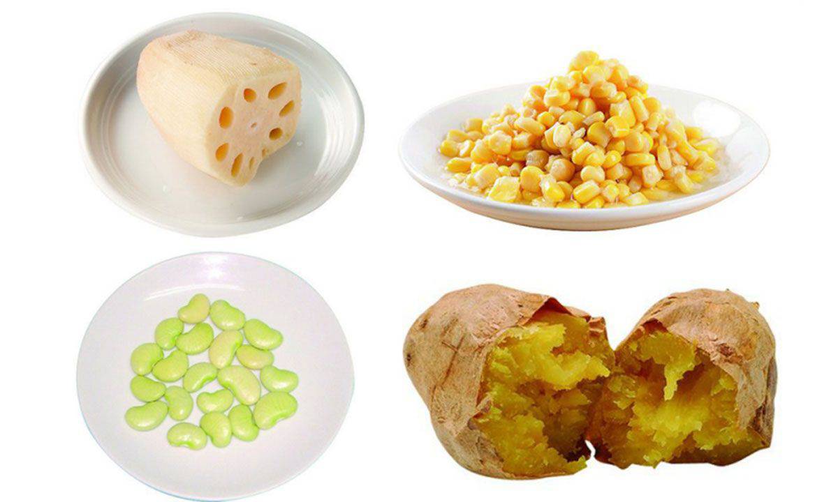 減肥餐單 非加工的全穀根莖類指蓮藕、粟米、番薯等等。