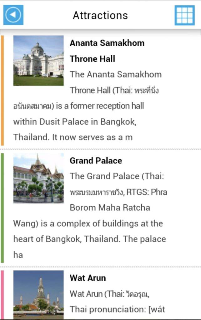 泰國自由行必備App 包含每個景點的簡單介紹。