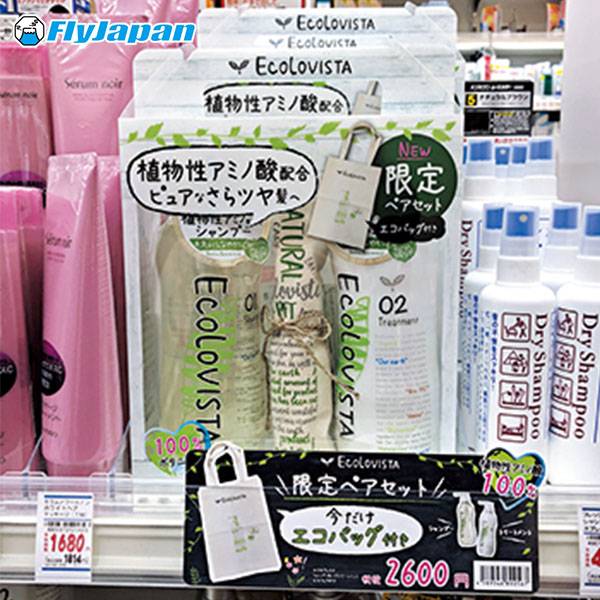 心齋橋藥妝店 Ecolovista數量限定洗頭水及護髮素套裝¥2,600
