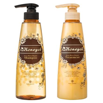 日本洗頭水 Beauty Experience HoneycéDeep Moist Repair Shampoo+Treatment（參考價：洗頭水：972円/480ml、護髮素：972円/480ml）