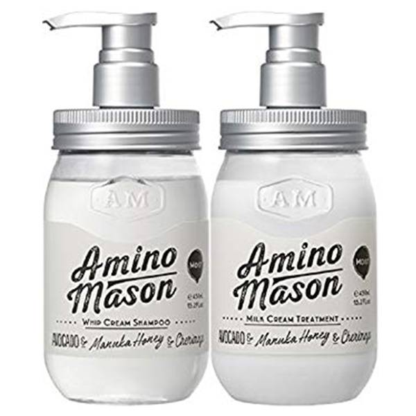 日本洗頭水 Stella Seed Amino Mason Whip Cream Shampoo+Milk Cream Treatment （參考價：洗頭水：1,512円/490ml、護髮素：1,512円/490ml）