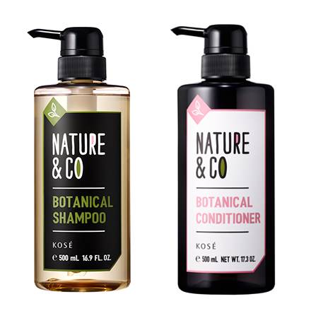 日本洗頭水 KOSÉ Nature & Co Botanical Shampoo+Conditioner （參考價：洗頭水：1,512円/500ml、護髮素：1,512円/500ml）