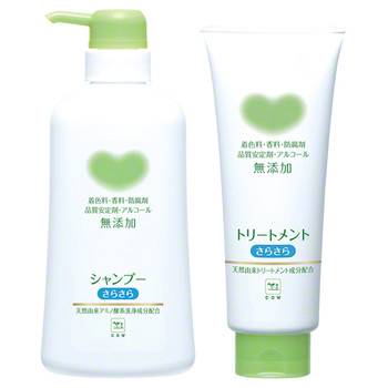 日本洗頭水 牛乳石鹼 Cow Brand 無添加洗頭水(清爽型）+護髮素(清爽型) （參考價：洗頭水：950円/500ml、護髮素：950円/180g）