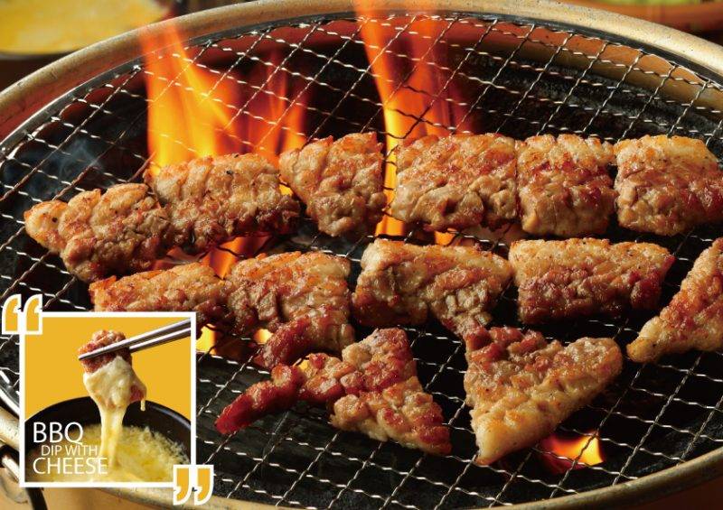 東京美食 韓燒時，更可蘸芝士！｜圖片來源：でりかおんどる
