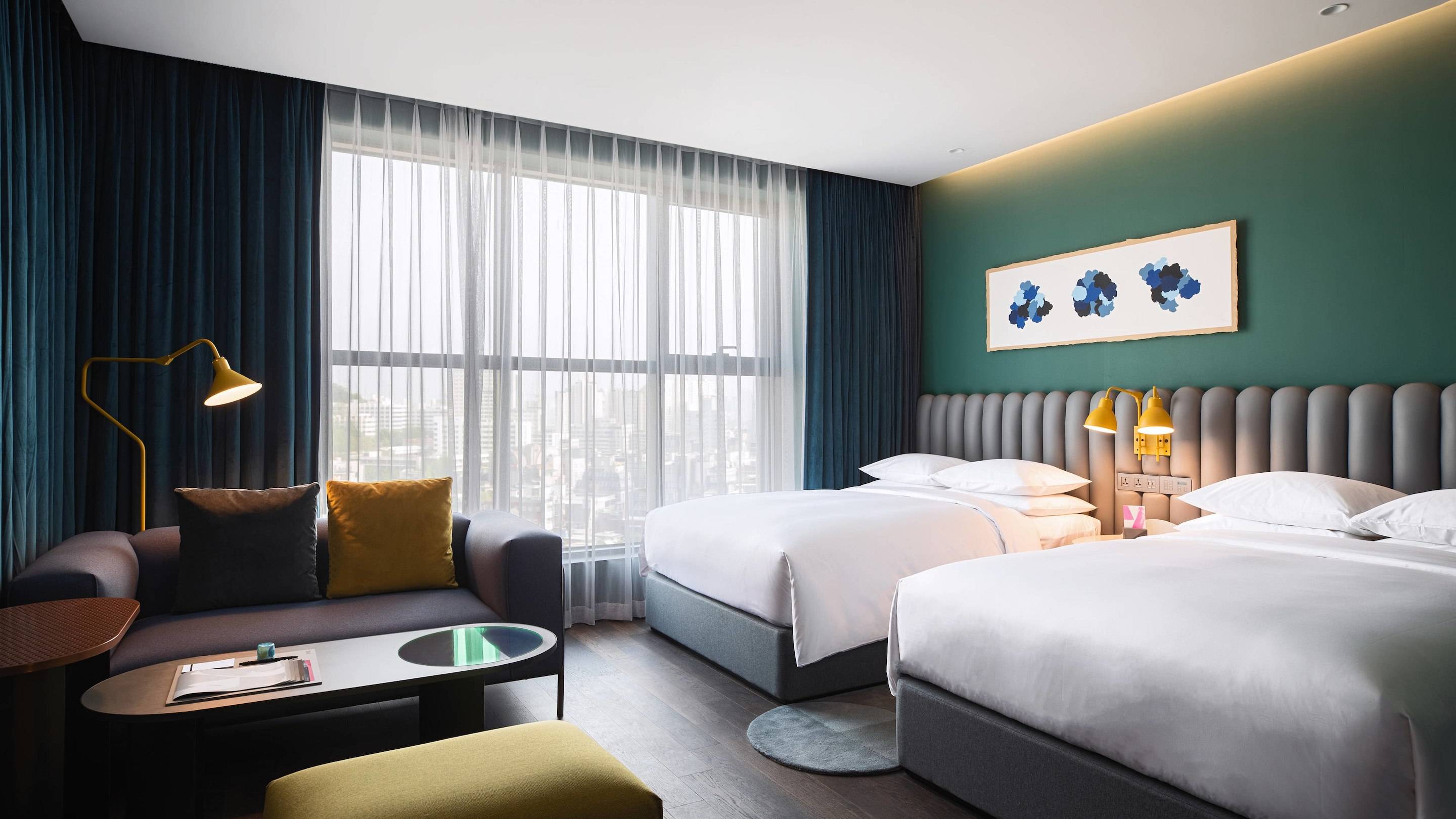 2019首爾新酒店 雙人房是2張標準雙人床，超大！