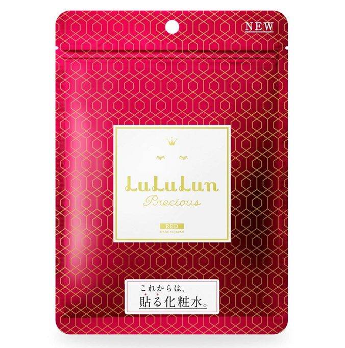 日本面膜排行榜 第5位：LuLuLun 濃密保濕型面膜 (紅色) 7片裝 431円｜圖片來源：Lohaco