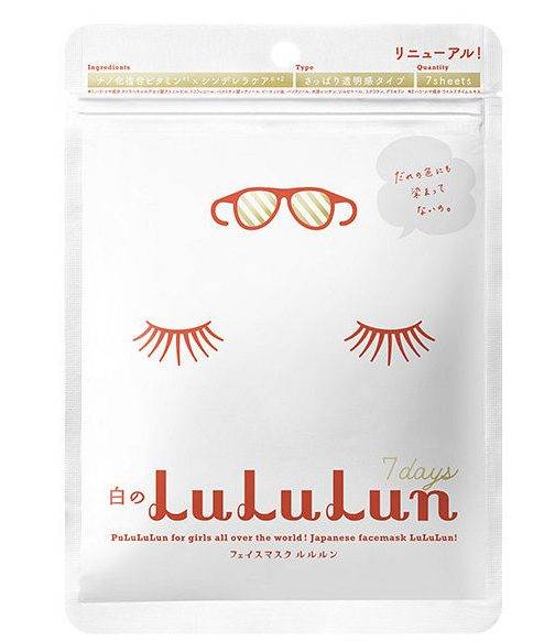 日本面膜排行榜 第16位：LuLuLun 透亮面膜 (白色) 7片裝 384円 ｜圖片來源：Lohaco
