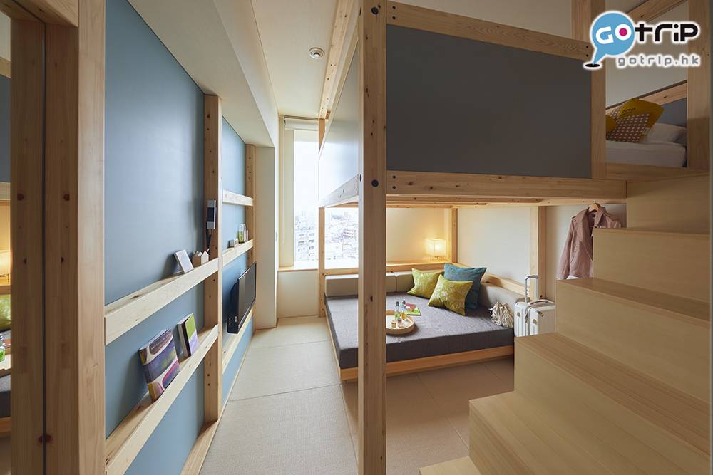 東京酒店推介2022 東京酒店2022 gt12 房間平面面積其實與傳統酒店相差無幾，但善用高度，成就了日式客廳及分開的睡眠空間，是讓人佩服的創意。