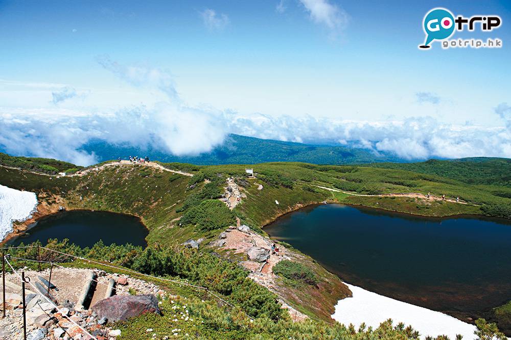北海道自由行2023 北海道景點 夏天徙步可看到山上的夫婦池，天清氣朗的日子更可看到雲海。