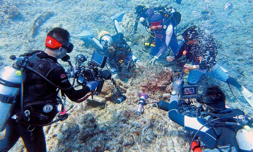 台灣潛水 有默契地在限時內拍攝、打燈、收音，困難程度難以想像。