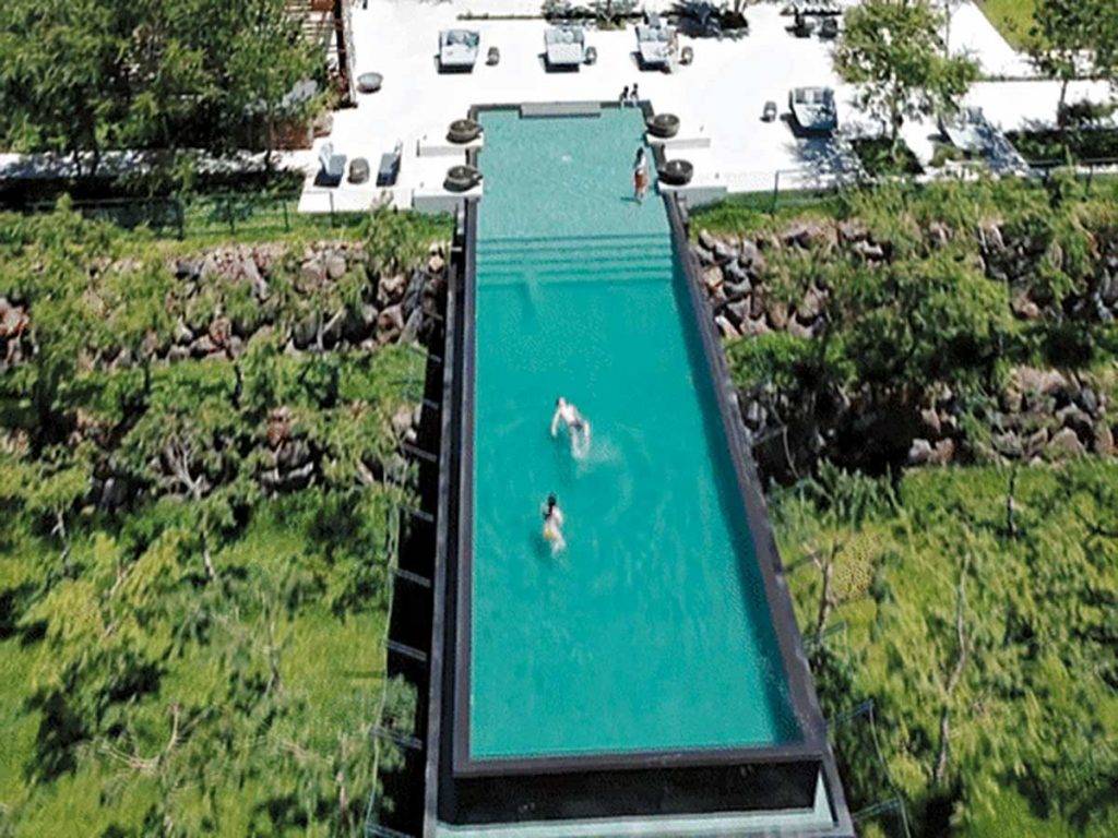 台灣新酒店 被密密麻麻的植物包圍的泳池，就像在峇里森林中暢泳，異國情調滿載。