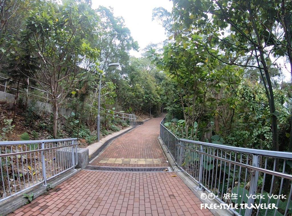 荃灣好去處 穿出去之後可以選擇走斜路或爬樓梯上去荃錦公路