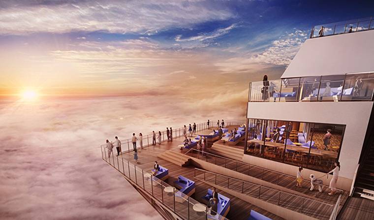 全新雲海露台是一幢3米高的建築物