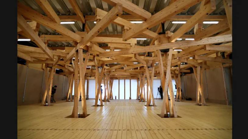 東京奧運2021 東京奧運2021｜奧運村廣場由來自日本各地所捐贈的木材建造而成。