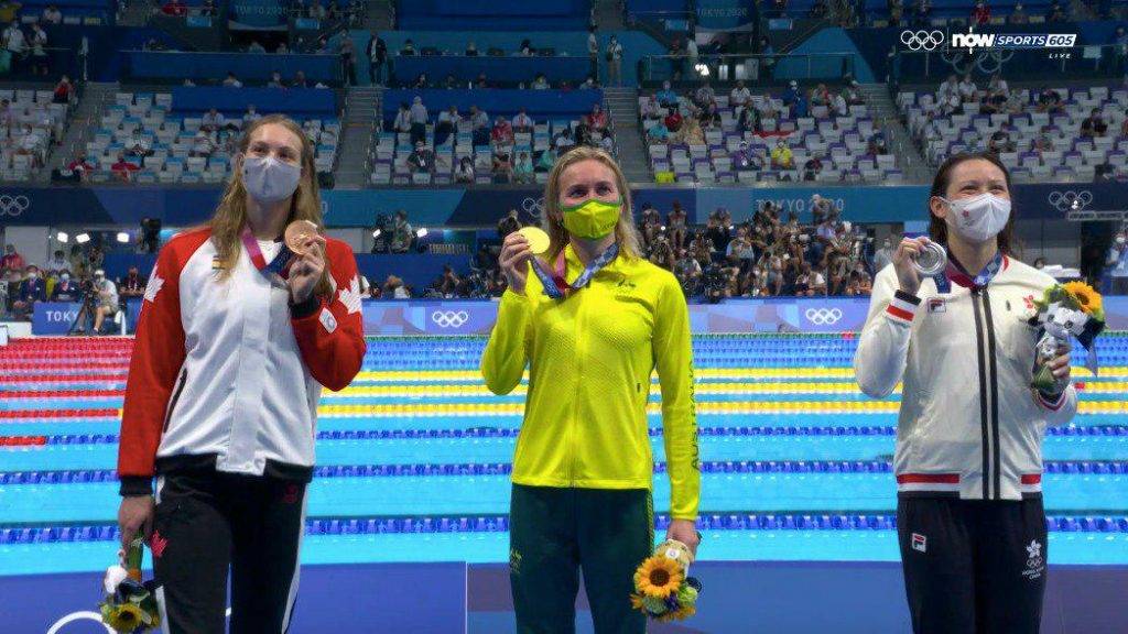 何詩蓓於女子200米自由泳獲銀牌。（圖片來源：now）
