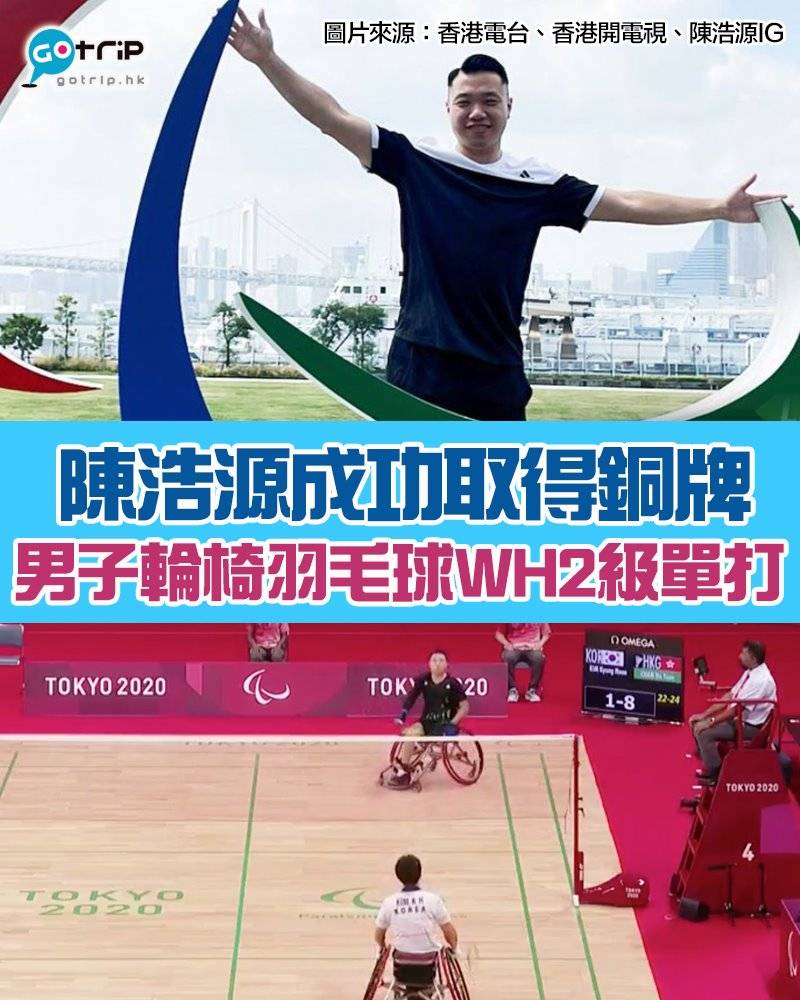 陳浩源出戰羽毛球項目 男子WH2級單打奪銅牌（圖片來源：新傳媒資料庫）