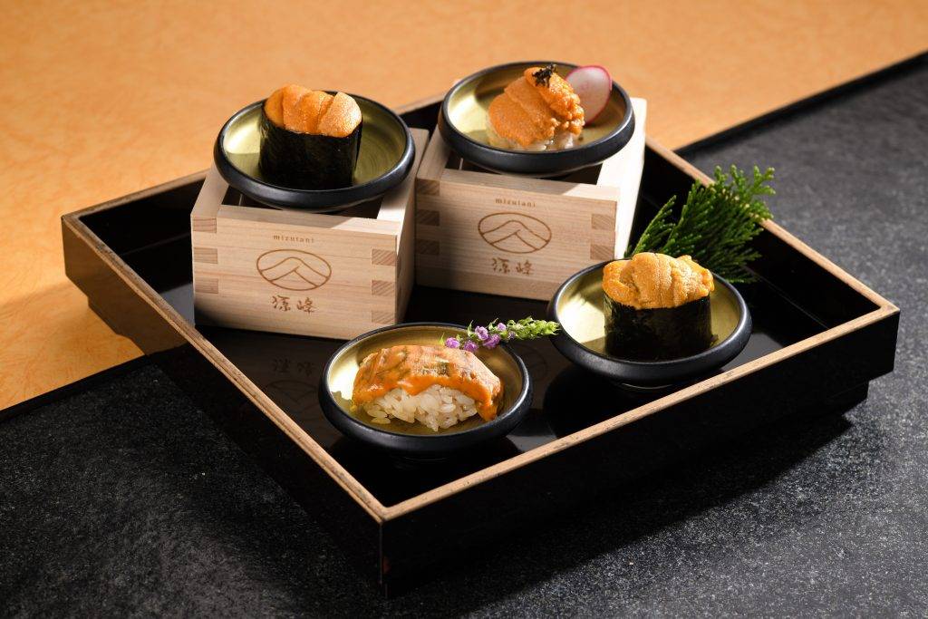 聖誕節 日本產地直送的四款海膽壽司，口味經過精心配搭 