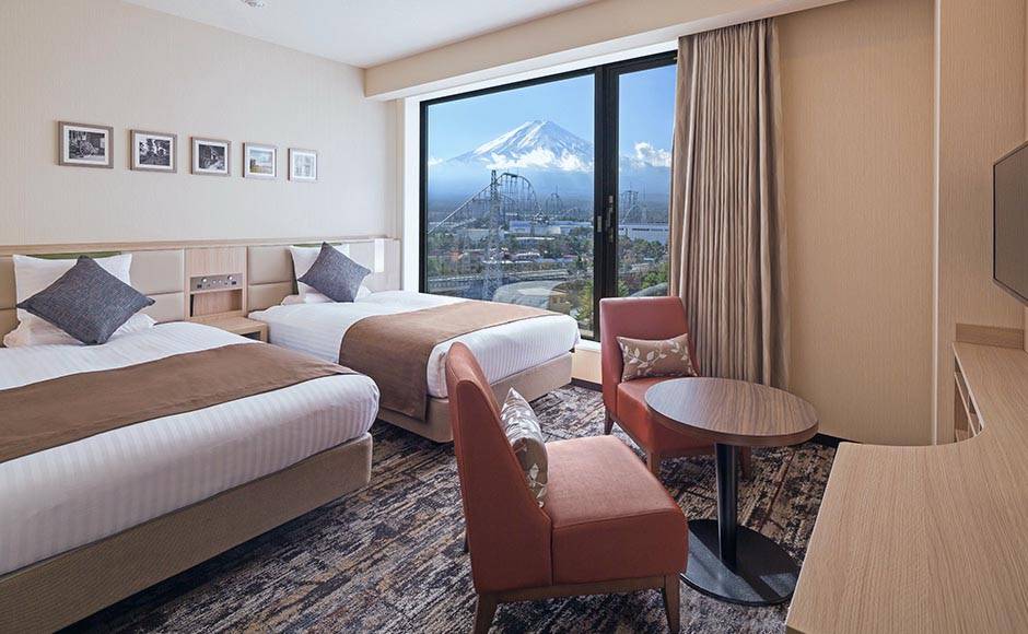 河口湖酒店 房間亦有富士山景。