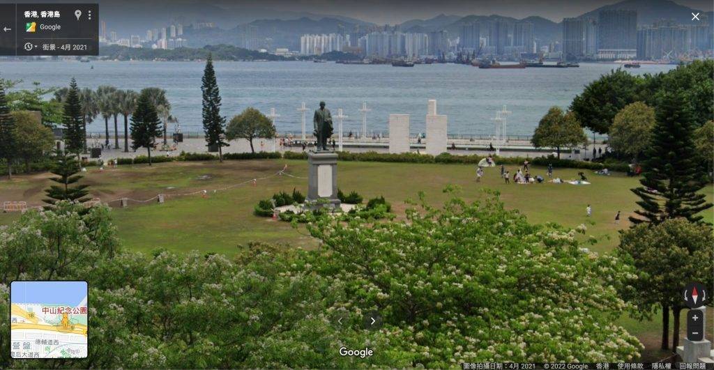 上環 中山紀念公園 中山紀念公園 樓主指有風水師一早說過破壞香港風水都和蛇有關，相信有高手會幫香港政府佈風水邪局。（Google Map）