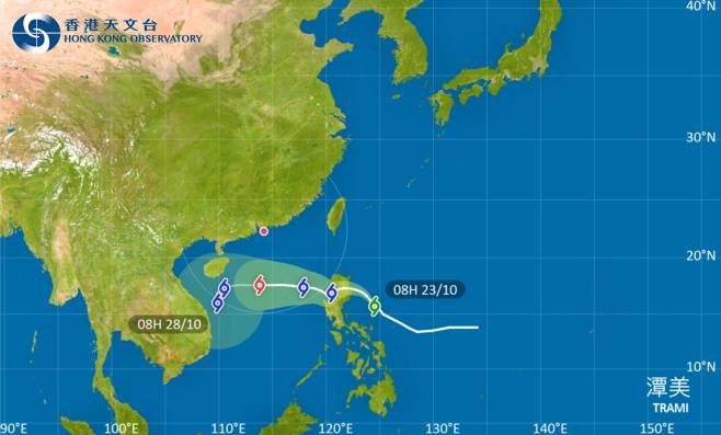 潭美會在今日移向呂宋一帶，隨後橫過南海中北部