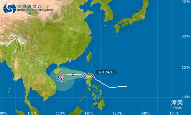 潭美會在今日橫過呂宋，隨後橫過南海中北部並逐漸增強，移向海南島一帶