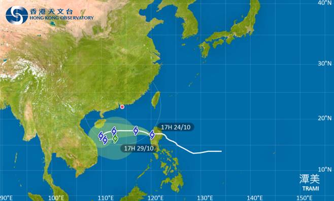 潭美會在未來兩三日橫過南海中北部並逐漸增強，移向海南島一帶