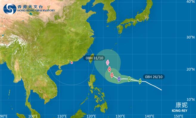康妮會在未來兩三日橫過菲律賓以東之西北太平洋