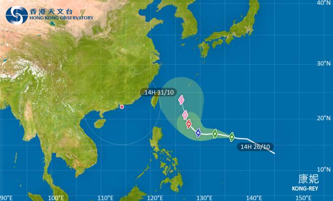 康妮會在未來數日大致移向琉球群島以南海域