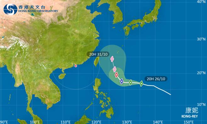 康妮會在未來數日大致移向琉球群島以南海域