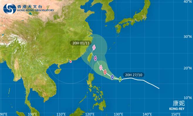 康妮會在未來數日大致移向台灣以東海域