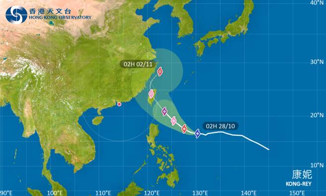 康妮會在未來兩三日大致移向台灣以東海域