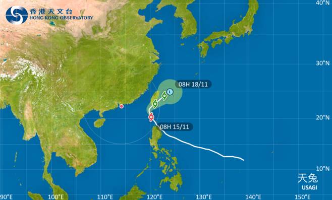 天兔會在今日橫過呂宋海峽，大致移向台灣南部，隨後轉往東北方向移向琉球群島一帶並逐漸減弱